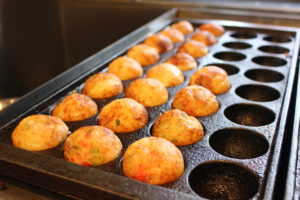 Takoyaki Tanota Octupus Balls on Oven Tray